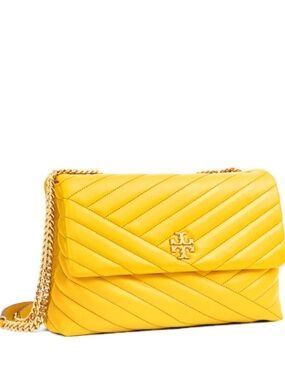 Tory Burch KIRA Chevron Convertible Shoulder Bag in Goldfinch